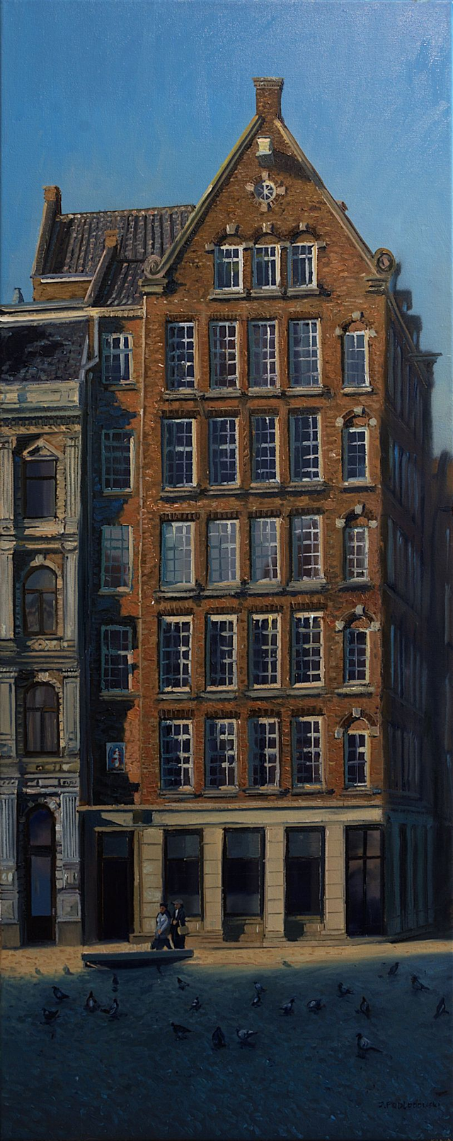 Amsterdam - Dam Square, 100x40 olej płótno 2021