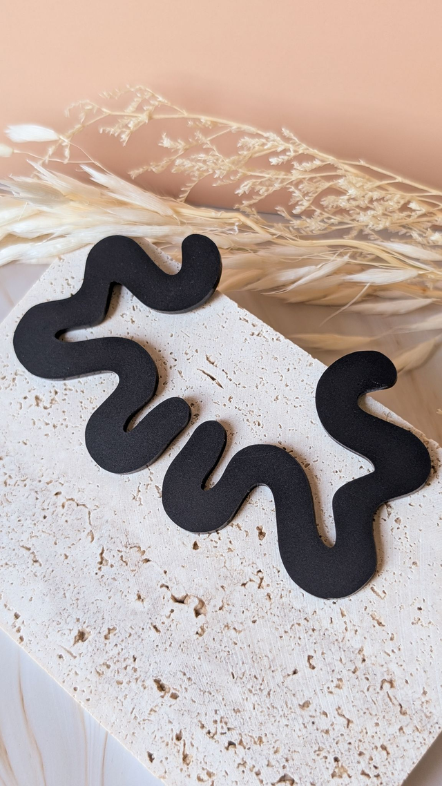 Boucles d'oreilles noires mat en plexi