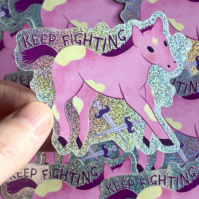 Sticker Keep Fighting pixie dust