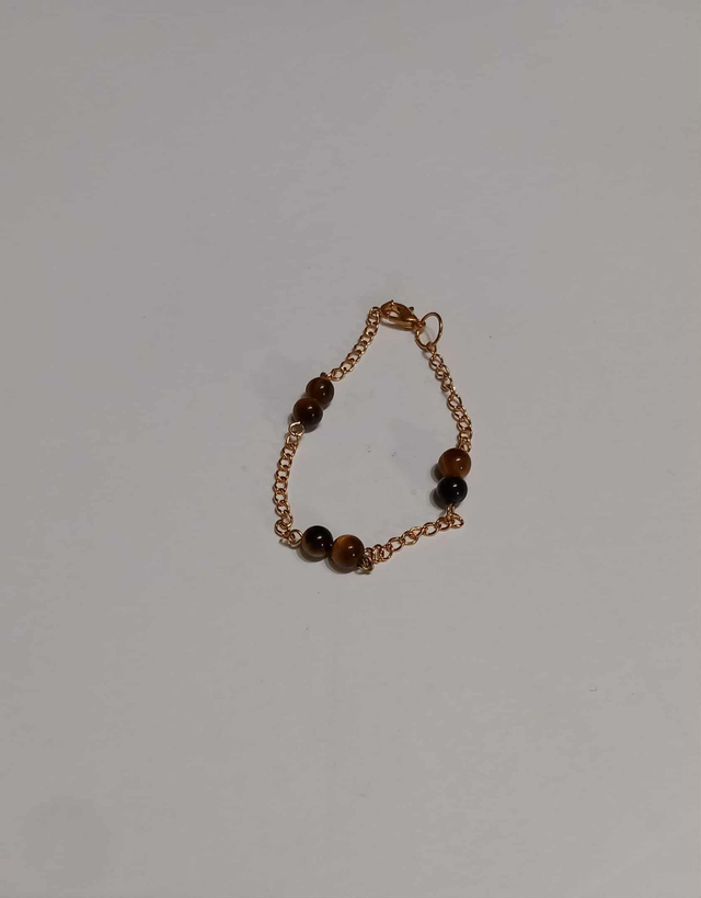 Bracelet Liaé doré - Œil de Tigre