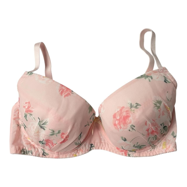 Pink Floral Japanese Bra UK 34DD   