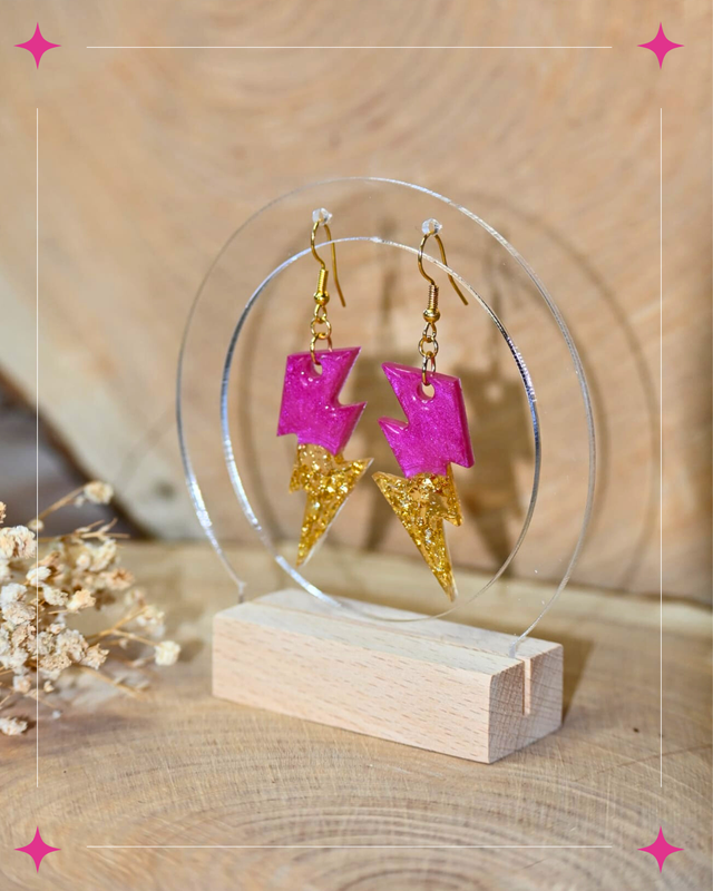 ⚡🌸 Boucles d'oreilles "Fulgurante" – L’éclair de style 🌸⚡
