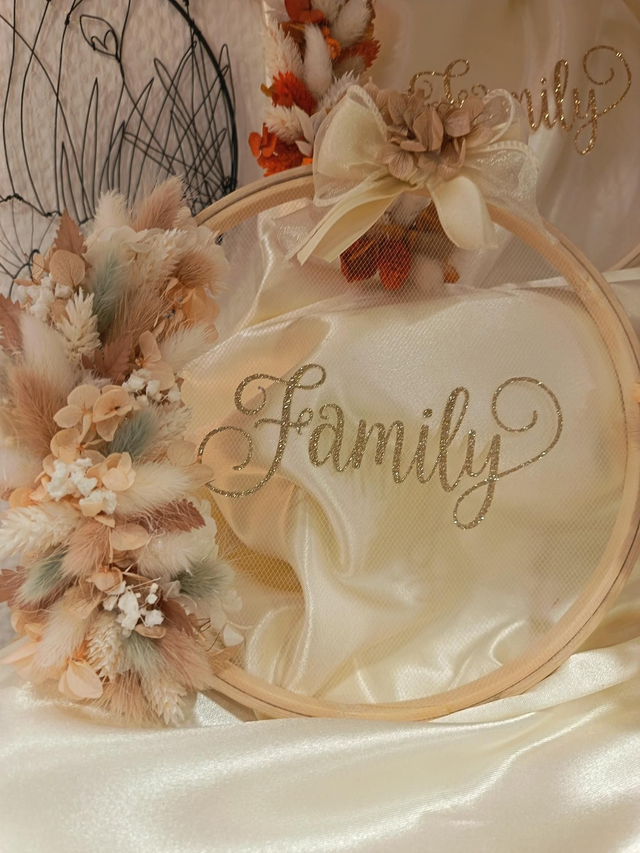 Couronne Family 20cm vert anis naturel