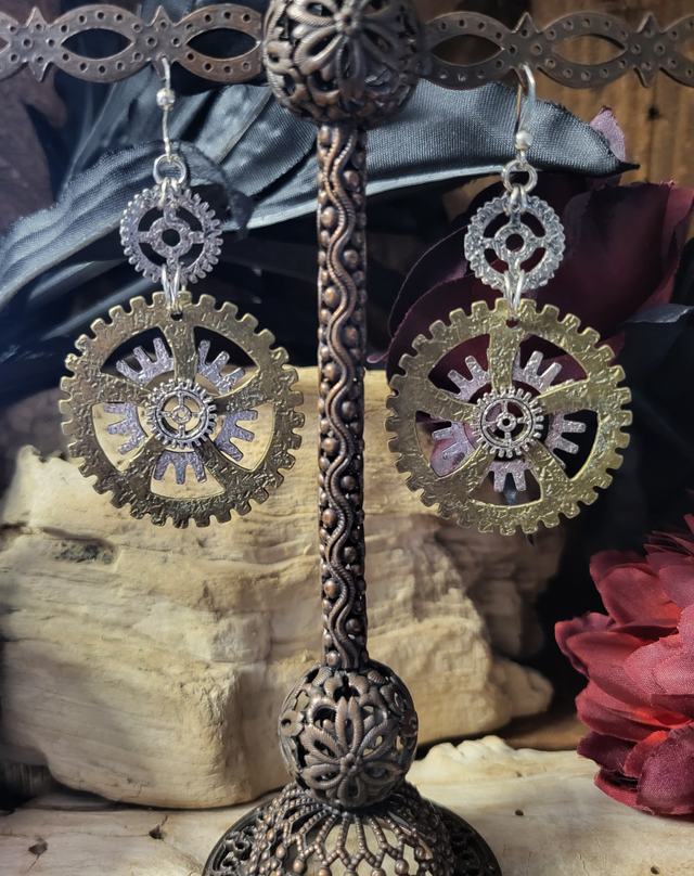 Boucles d&#039;Oreilles &quot;Murmures Steampunk&quot;
