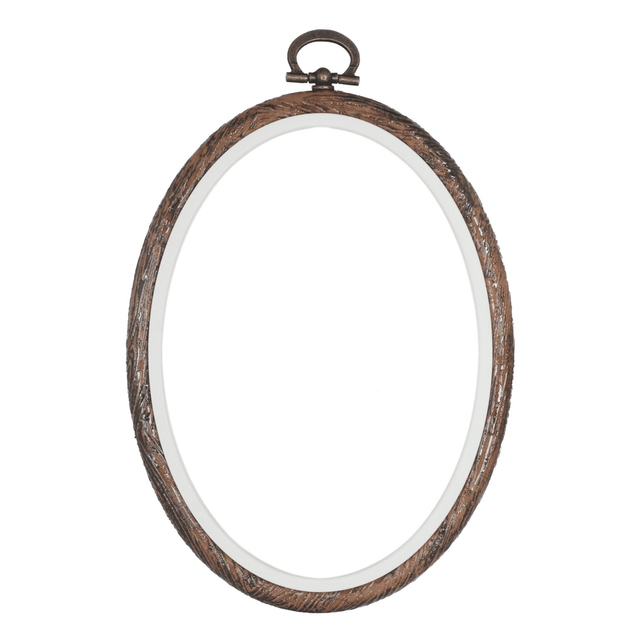 Stitch Garden Hemline Round Flexi Hoop. 5 inch Wood Grain