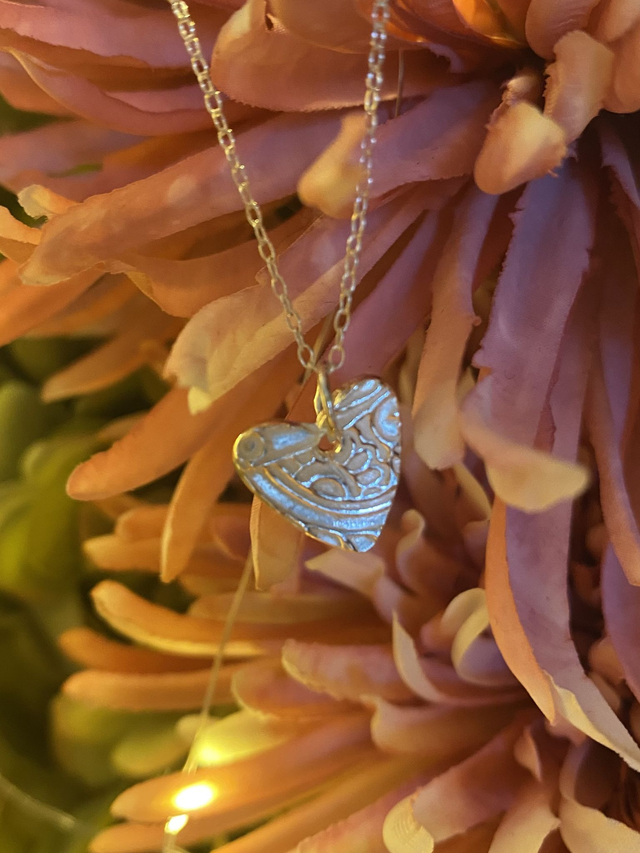 Fine Silver Heart Pendant  