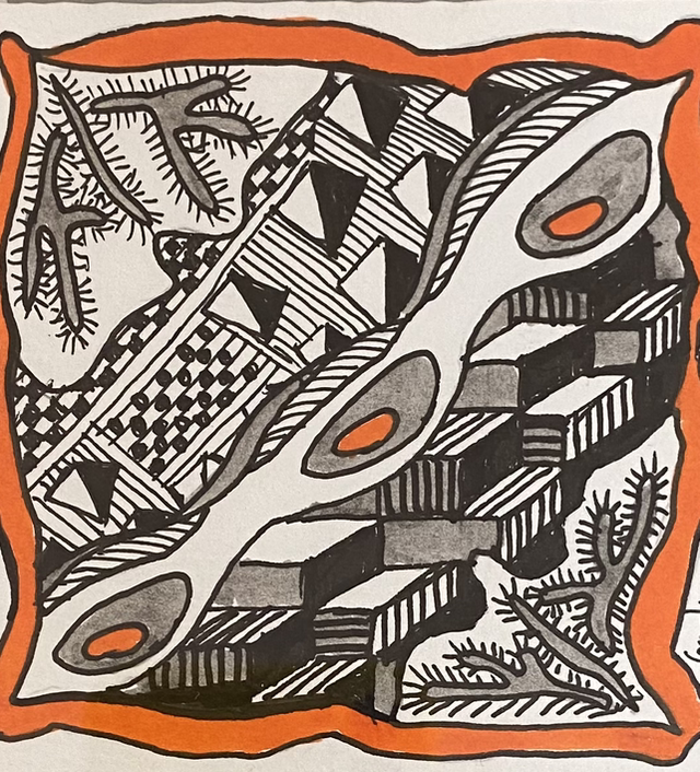 Zentangle  🛞 🫘 rouge