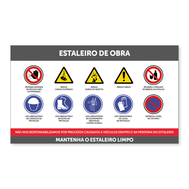 Placa Estaleiro de Obra