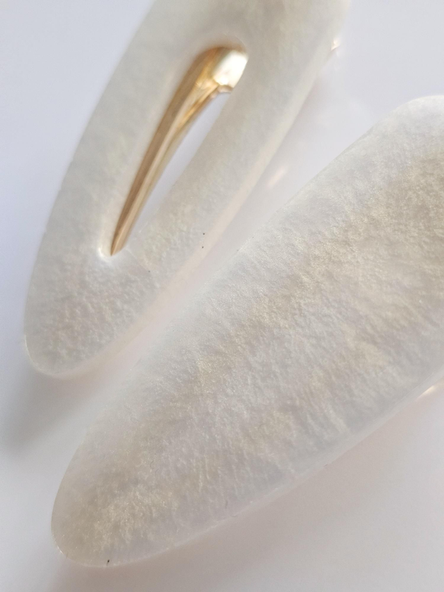 DUO BARRETTES blanc irisé