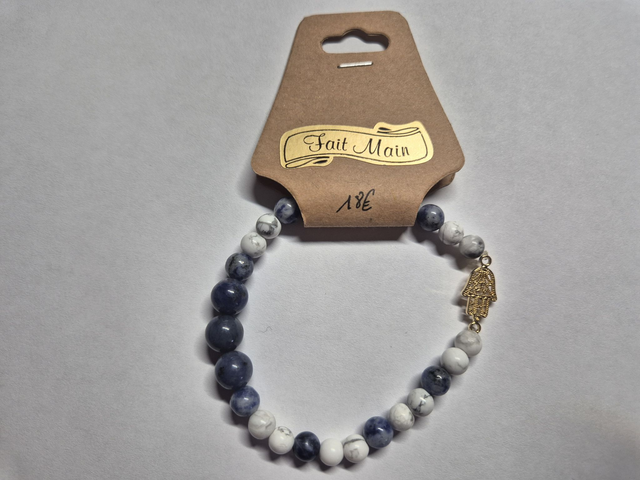 bracelet howlite et sodalite