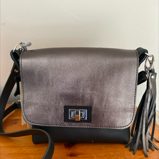 Black with pewter flap