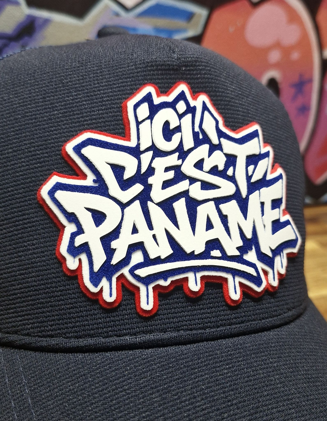 #22 CASQUETTE CUSTOM 3D GRAFFITI ICI C'EST PANAME EN BLANC OU PHOSPHORESCENT