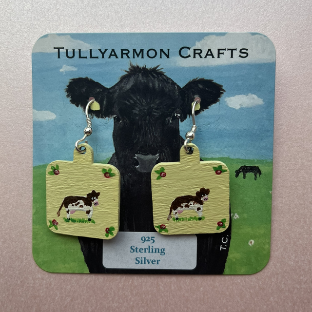 Cow Tag Earrings