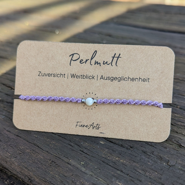 Perlmutt - makramee Edelsteinarmband