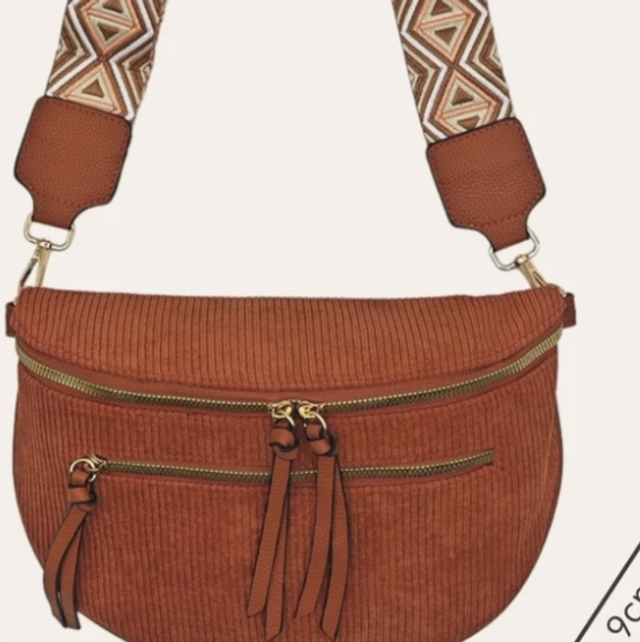 Sacoche en velour brique