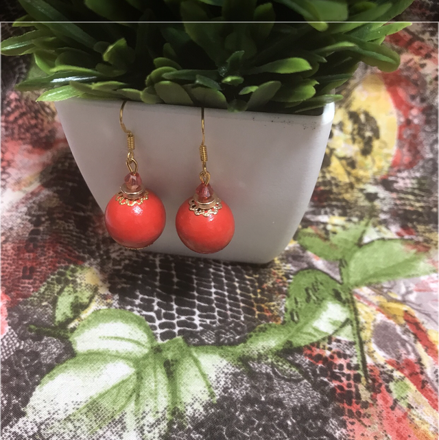 Red Dangling Earrings-RDE11