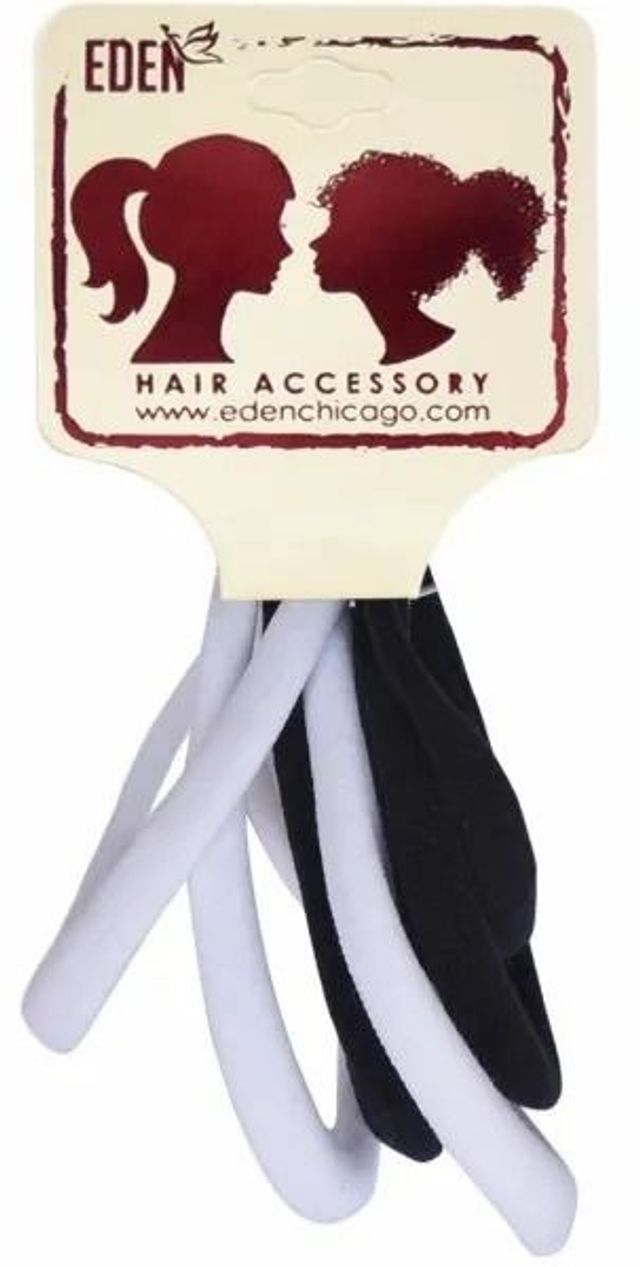 EDEN: NYLON PONYTAIL HOLDER 20CM - BLACK AND WHITE (64202)
