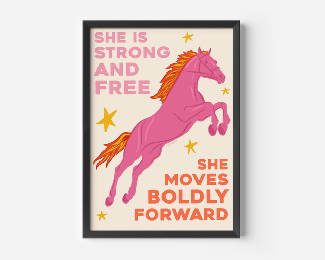 She Moves Boldly Forward - Year of the Horse Print 