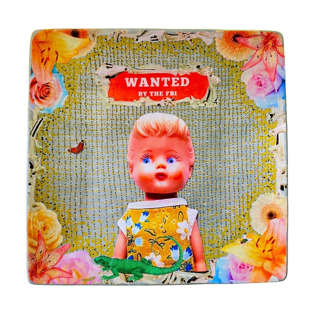 "Wanted by the FBI" Silver Upcycled Wall Plate - House of Frisson