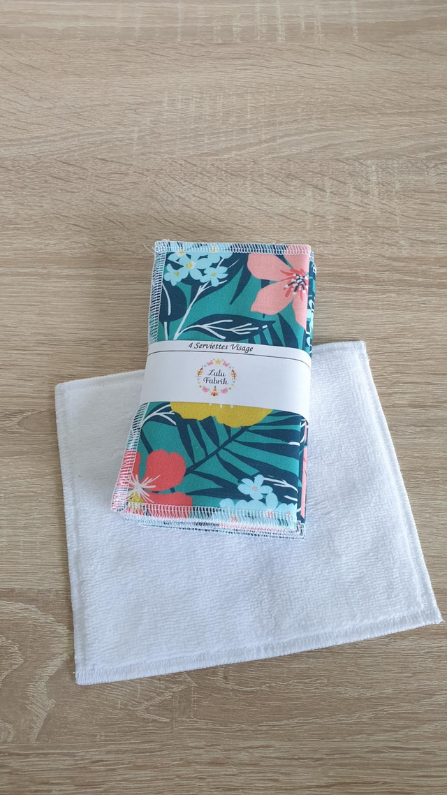 Lot de 4 serviettes visage fleurs des îles 