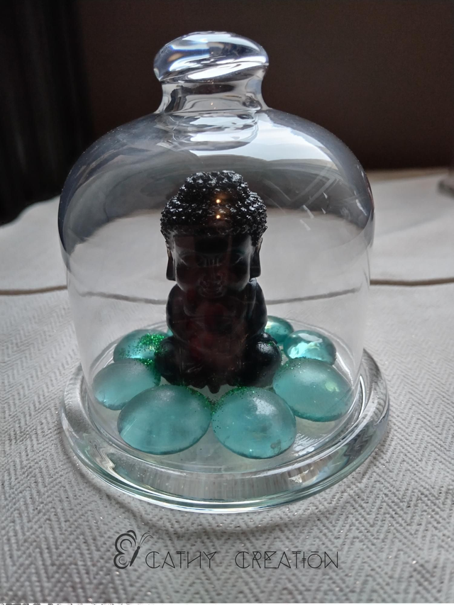 Cloche boudha en verre 10 cm