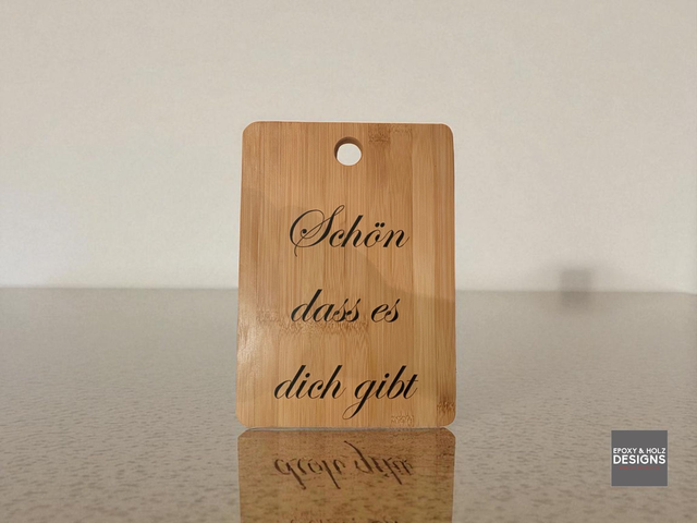 Bambus-Schneidebrett schön dass es dich gibt-Gravur – 28 × 20 × 1,2 cm 