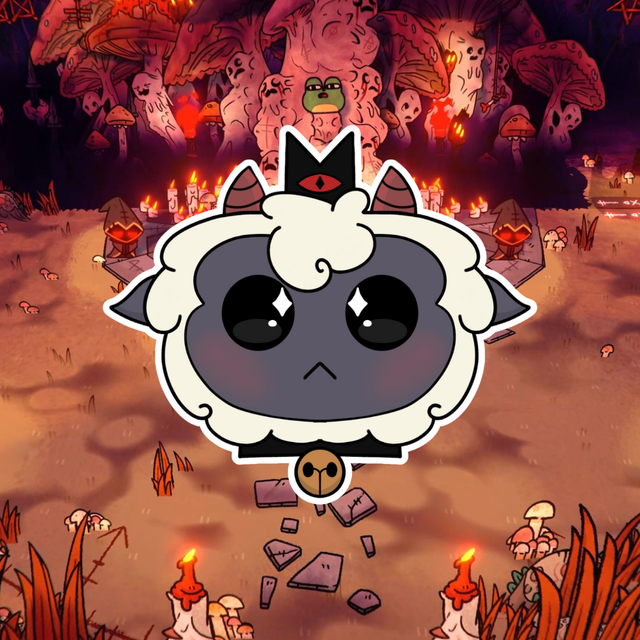 Cult Of The Lamb Chibi Lamb Head Sticker