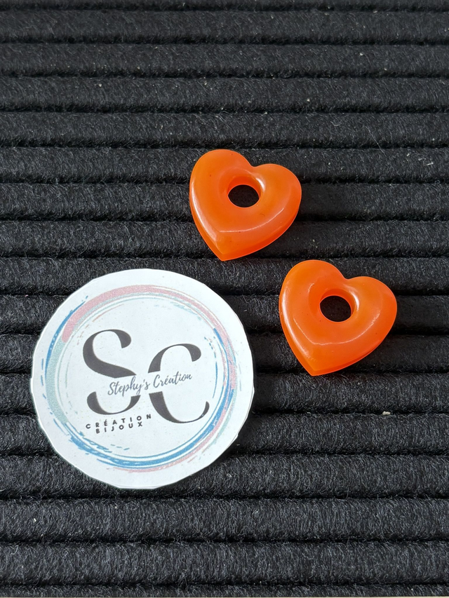 🧡 Pampille &quot;LÉA&quot; – Cœur Orange