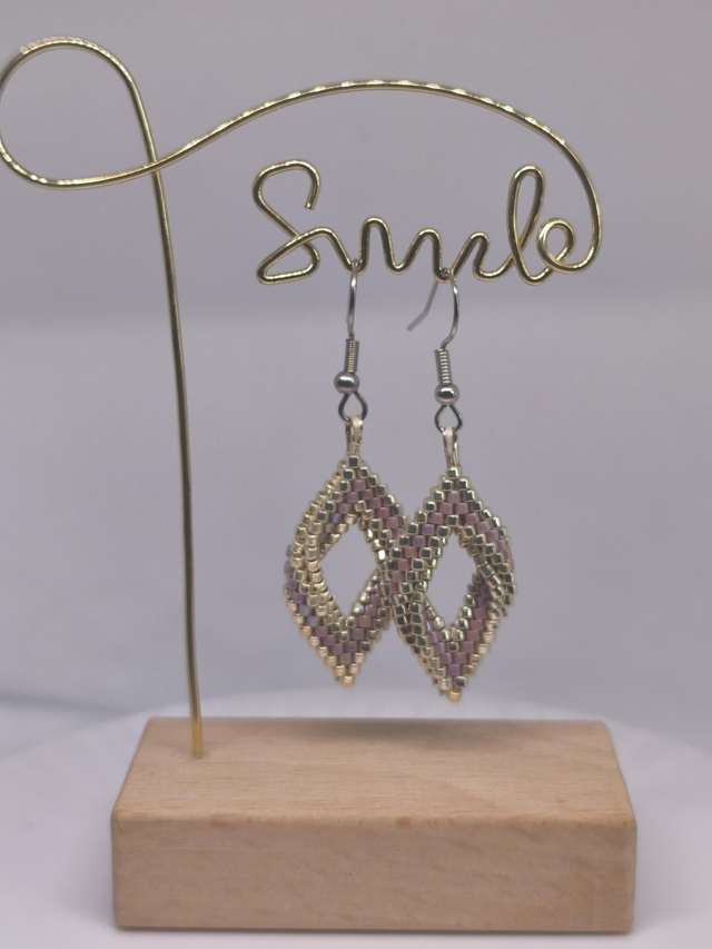 Boucles d'oreilles feuilles torsadées 