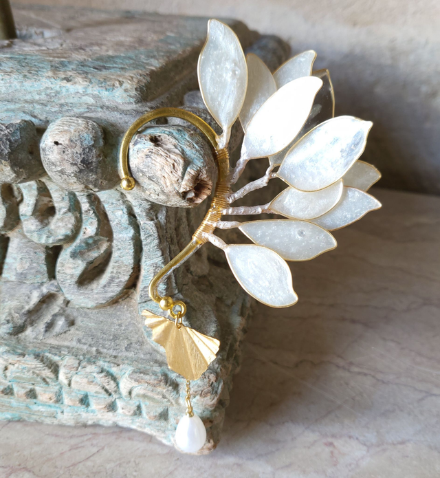 Tour d'oreille de mariage en résine "AVEC TOI" -accessoire de mariée