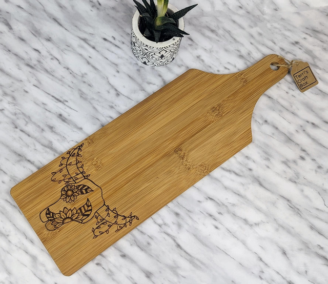 Bamboo paddle &#039;FLORAL HORNS&#039;