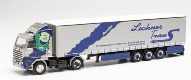 Scania 143 420 V8 Streamline Gardinenplanen-Sattelzug „Lechner Trans“ Herpa 1:87