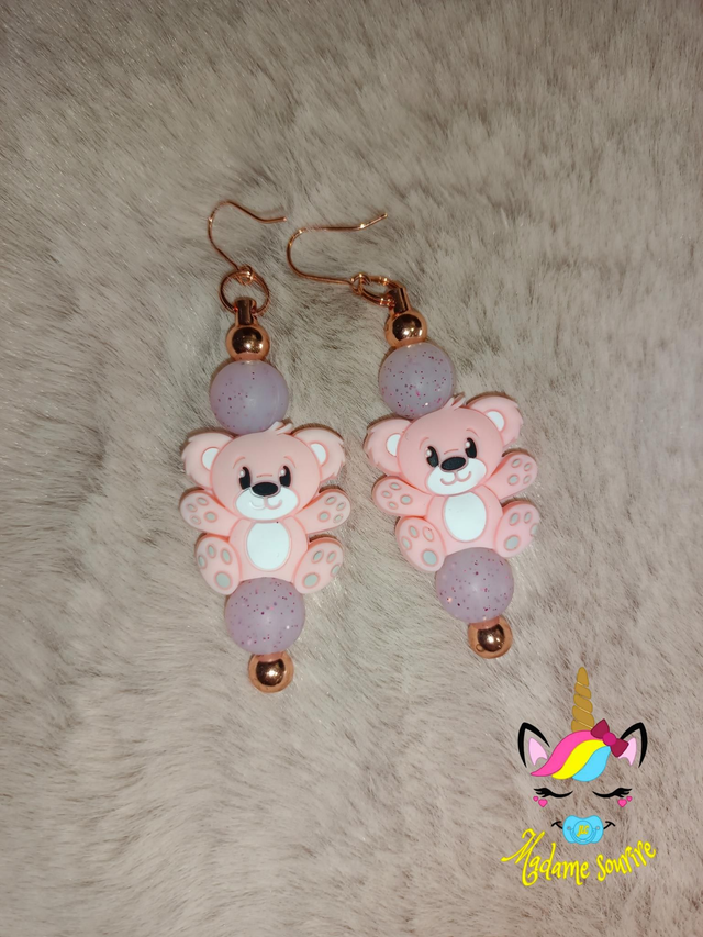 Boucles d'oreilles Ourson