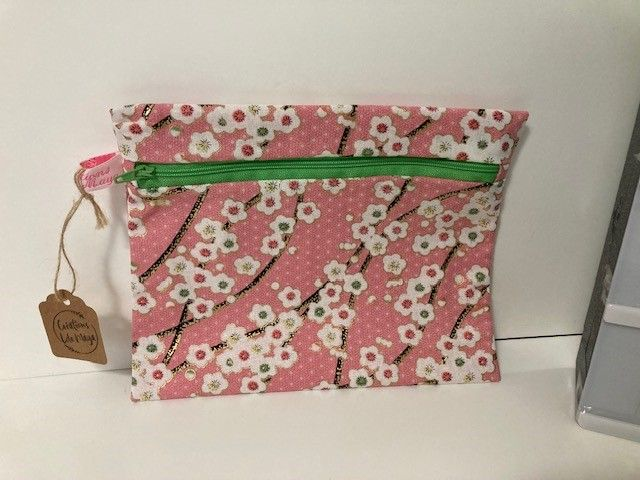 Pochette zippée M en coton