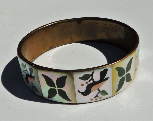 Bracelet Amérindien en nacre et laiton 