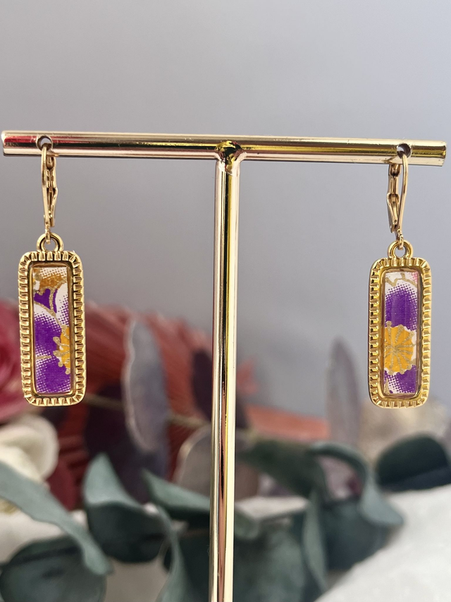 Boucles d’oreilles papier japonais
