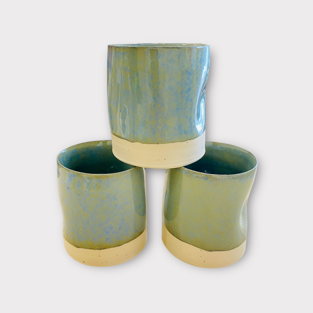 Klemmekrus - grøn/blå meleret