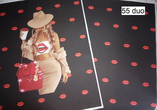 Double Panneau Femme au chapeau en polyester imperméable - 40x50cm  