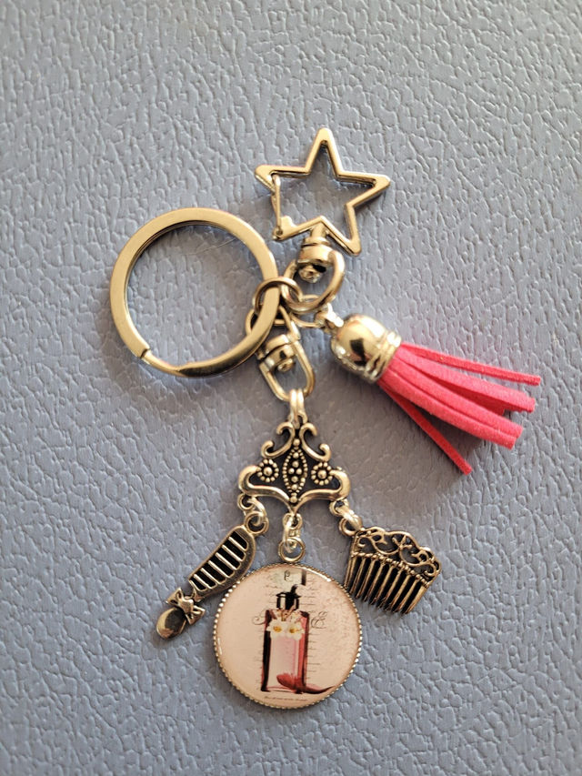 Accroch-clés argenté - pink Lady