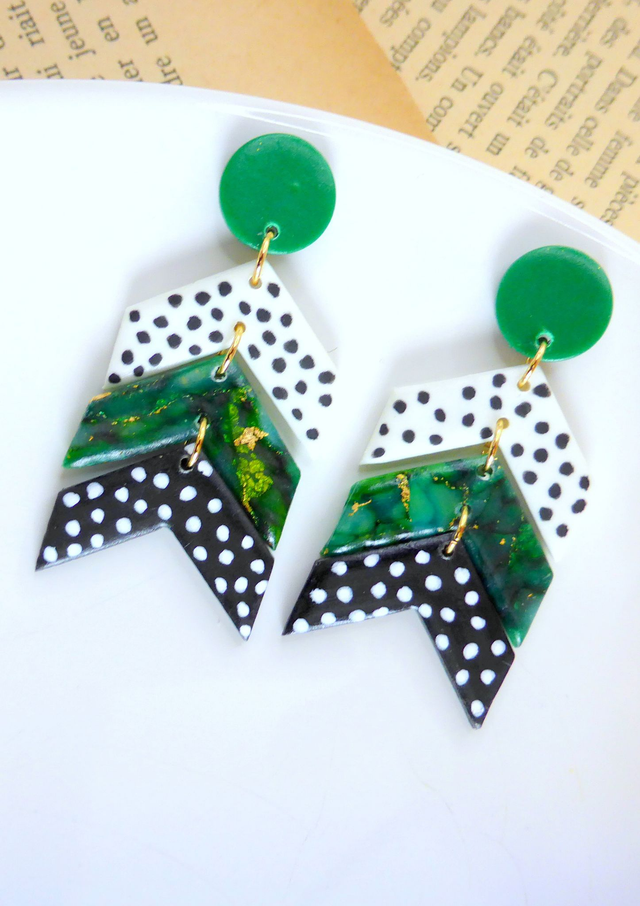 Boucles d'oreilles chevrons - Jardin d'or