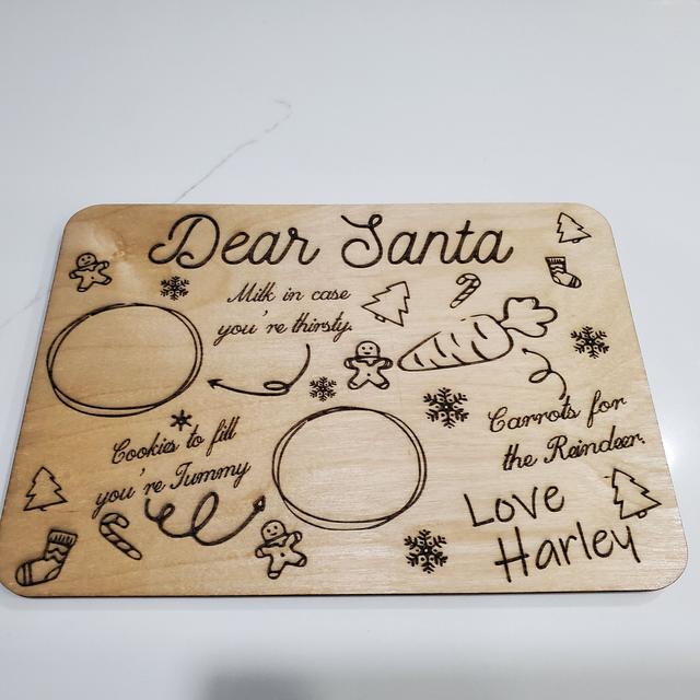 0001. Dear Santa Wooden Plaque