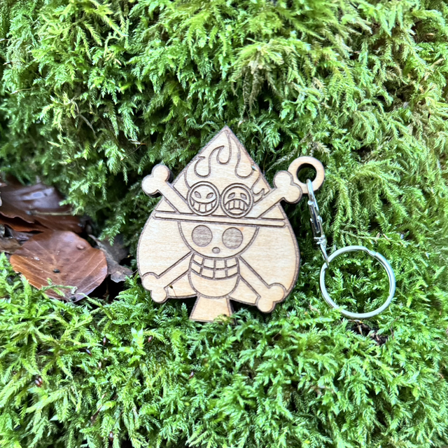 One Piece - Porte cle Ace (rector-verso)