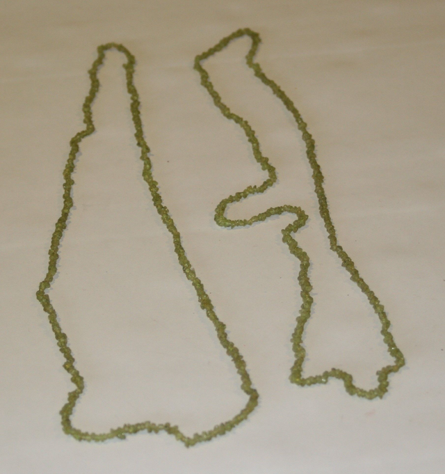 Splitterkette Peridot. Obsidion