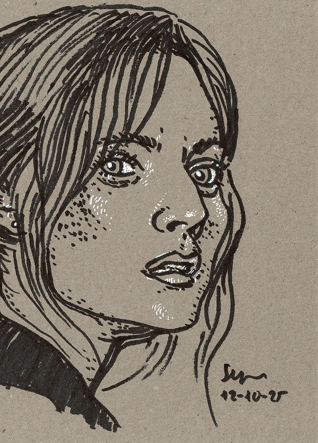 Dibujo: Retrato de Diane Kruger (Las vidas posibles de Mr. Nobody)