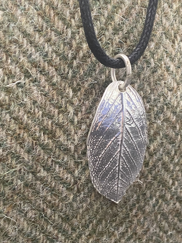 Fine Silver Leaf on waxed cord