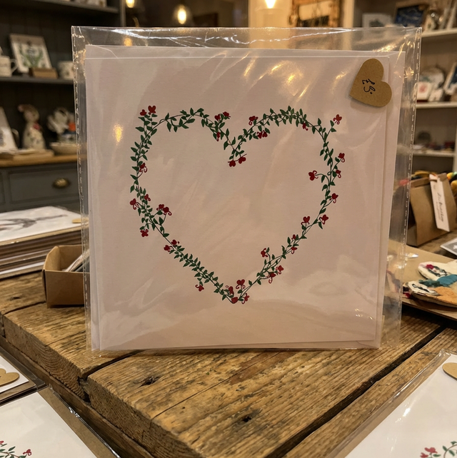 Handmade Heart and Vine Card 