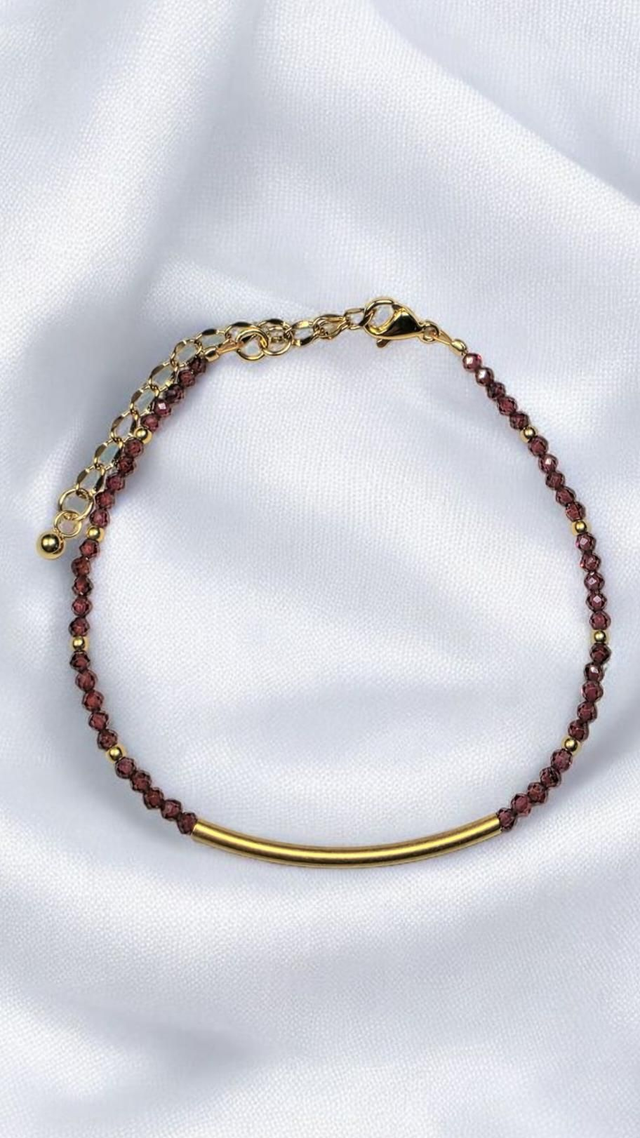 Armband 'Rose Garnet Glow'