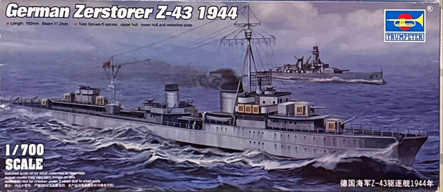 Trumpeter 1/700 German Zerstörer Z-43 1944