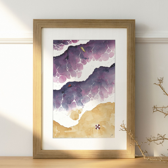 Affiche A4 - Bord de Mer - Rose