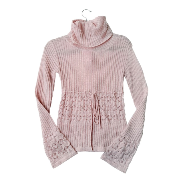 coquette vero moda pink glittery knit turtleneck 